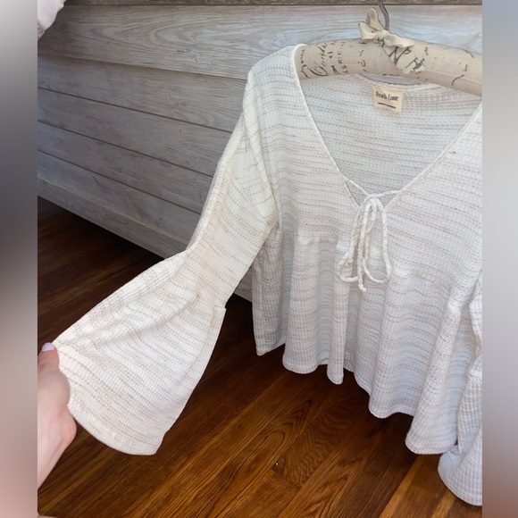 NWOT - Peach Love Boho Waffle Knit Blouse - Picture 4 of 4